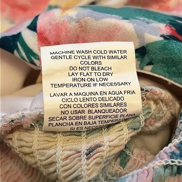 AUW Floral Spaghetti Strap Smocked Back Mini Spring Dress Women’s Size M - Picture 8 of 8